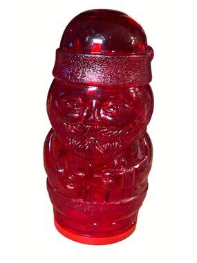 Red Santa Claus Plastic Jar With Lid